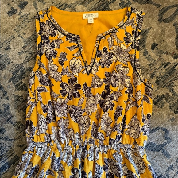 Market & Spruce Embroidered Floral Cinched Waist Mini Dress: Small - Picture 2 of 8